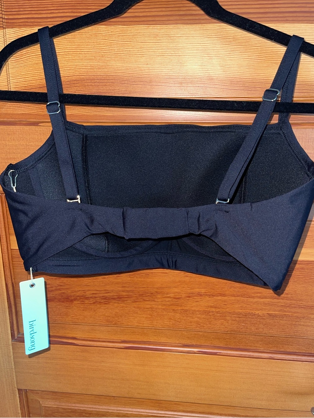 Birdsong EcoOnyx Black Bikini Bralette w/ Adjustable Straps - NWT - 36H - Picture 4 of 9
